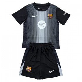 FC Barcelona Bramkarskie Dziecięca Koszulki Piłkarskie 2025-26 Czarny Krótki Rękaw (+ Krótkie spodenki)