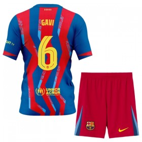 FC Barcelona Gavi 6 Dziecięca Czwarty Koszulki Piłkarskie 2025-26 Krótki Rękaw (+ Krótkie spodenki)