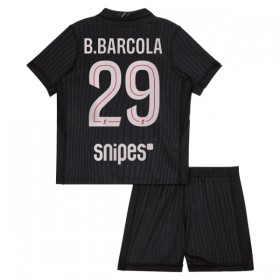 Paris Saint-Germain B. Barcola 29 Jordan Dziecięca Czwarty Koszulki Piłkarskie 2025-26 Krótki Rękaw (+ Krótkie spodenki)