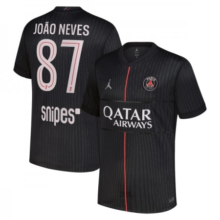 Paris Saint-Germain Joao Neves 87 Jordan Czwarty Koszulki Piłkarskie 2025-26 Krótki Rękaw Paris Saint-Germain Joao Neves 87 Jordan Czwarty Koszulki Piłkarskie 2025-26 Krótki Rękaw