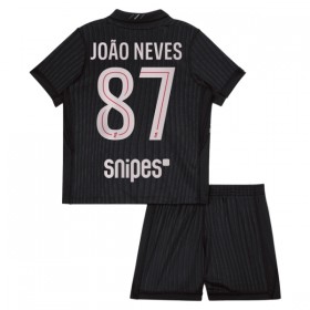 Paris Saint-Germain Joao Neves 87 Jordan Dziecięca Czwarty Koszulki Piłkarskie 2025-26 Krótki Rękaw (+ Krótkie spodenki)