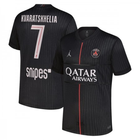 Paris Saint-Germain Kvaratskhelia 7 Jordan Czwarty Koszulki Piłkarskie 2025-26 Krótki Rękaw Paris Saint-Germain Kvaratskhelia 7 Jordan Czwarty Koszulki Piłkarskie 2025-26 Krótki Rękaw