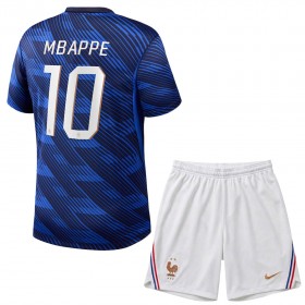 Francja Mbappé 10 Dziecięca Główna Koszulki Piłkarskie MŚ 2026 Krótki Rękaw (+ Krótkie spodenki)