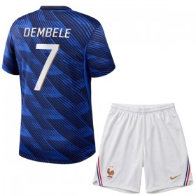 Francja O. Dembele 7 Dziecięca Główna Koszulki Piłkarskie MŚ 2026 Krótki Rękaw (+ Krótkie spodenki)