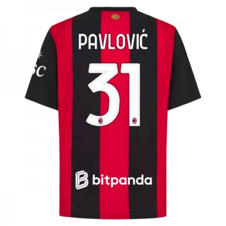 AC Milan Pavlovic 31 Główna Koszulki Piłkarskie 2026-27 Krótki Rękaw AC Milan Pavlovic 31 Główna Koszulki Piłkarskie 2026-27 Krótki Rękaw