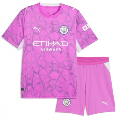 Manchester City Bramkarskie Dziecięca Precz Koszulki Piłkarskie 2026-27 Różowy Krótki Rękaw (+ Krótkie spodenki)