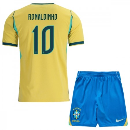 Brazylia Ronaldinho 10 Dziecięca Główna Koszulki Piłkarskie MŚ 2026 Krótki Rękaw (+ Krótkie spodenki) Brazylia Ronaldinho 10 Dziecięca Główna Koszulki Piłkarskie MŚ 2026 Krótki Rękaw (+ Krótkie spodenki)