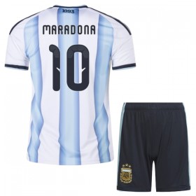 Argentyna Maradona 10 Dziecięca Główna Koszulki Piłkarskie MŚ 2026 Krótki Rękaw (+ Krótkie spodenki)