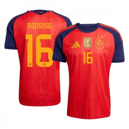 Hiszpania 2 Stars Rodrigo 16 Główna Koszulki Piłkarskie MŚ 2026 Krótki Rękaw Hiszpania 2 Stars Rodrigo 16 Główna Koszulki Piłkarskie MŚ 2026 Krótki Rękaw