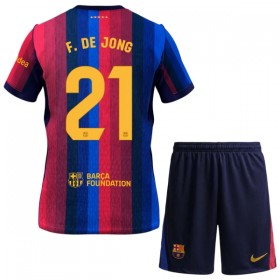 FC Barcelona F. De Jong 21 Dziecięca Główna Koszulki Piłkarskie 2026-27 Krótki Rękaw (+ Krótkie spodenki)